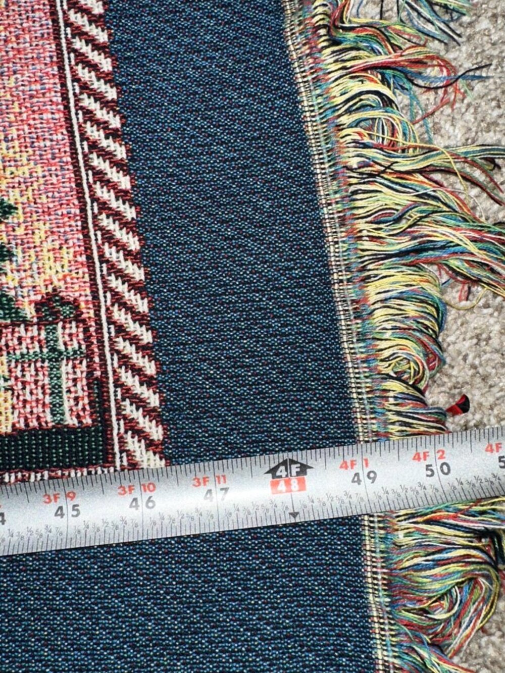 VTG Bless Our Home Calendar Months Tapestry Throw Blanket 51x60" seasons woven - Picture 6 of 7